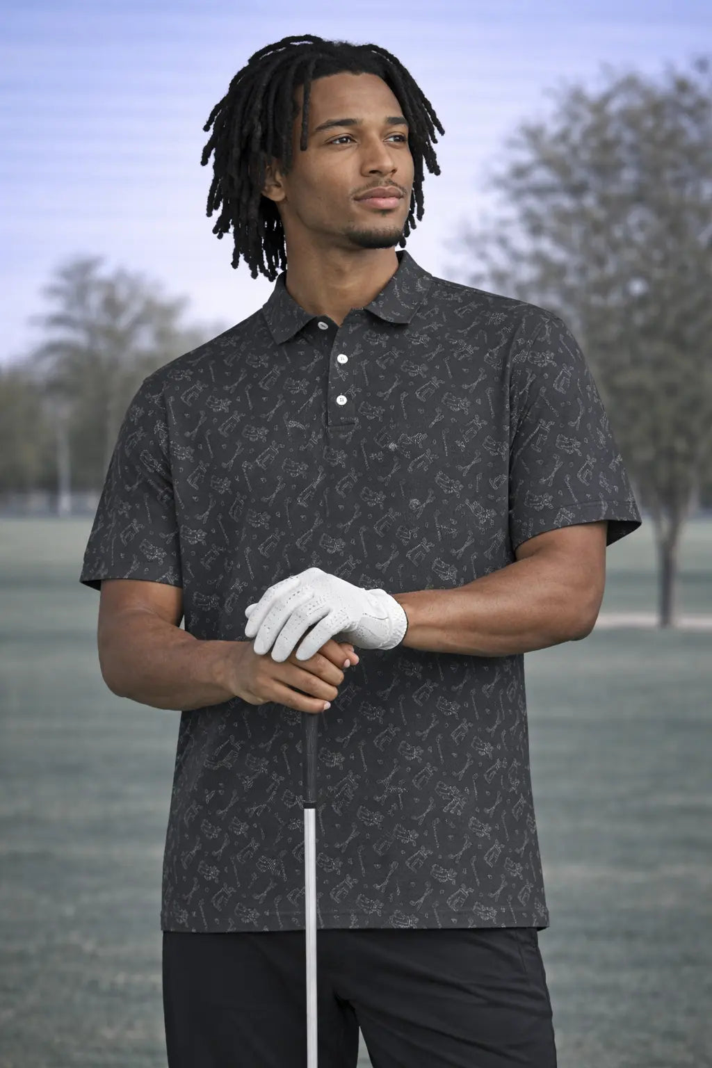Midnight Golf Performance Polo - Iron Sight Golf catkissfish