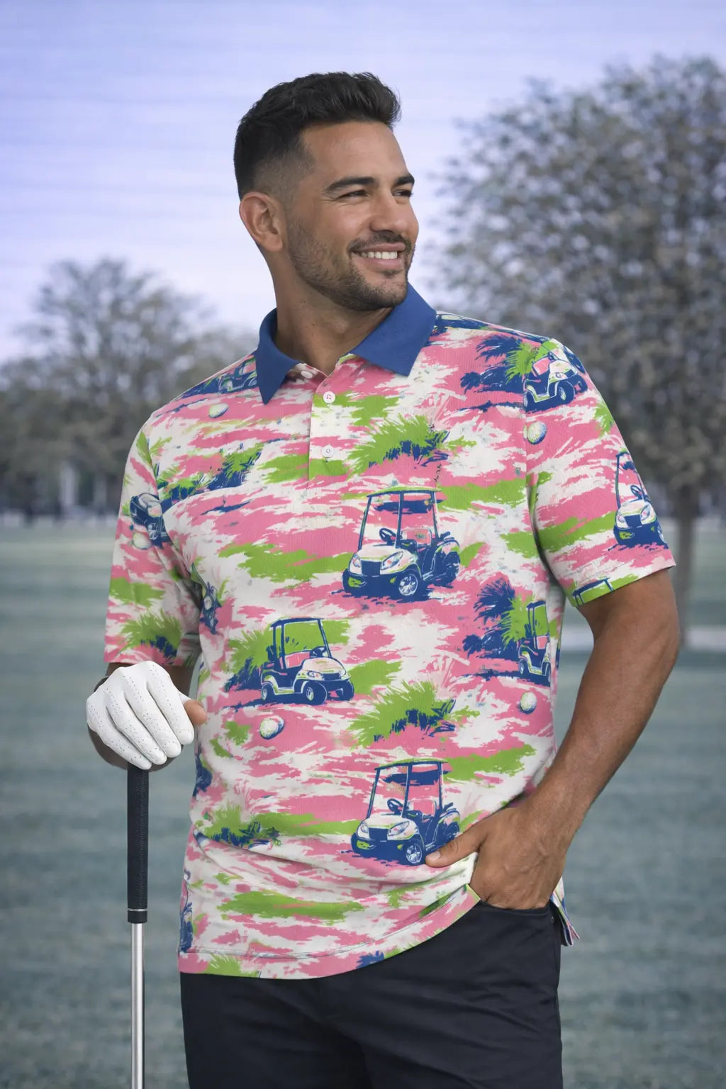 Coastal Cart Run Performance Golf Polo catkissfish