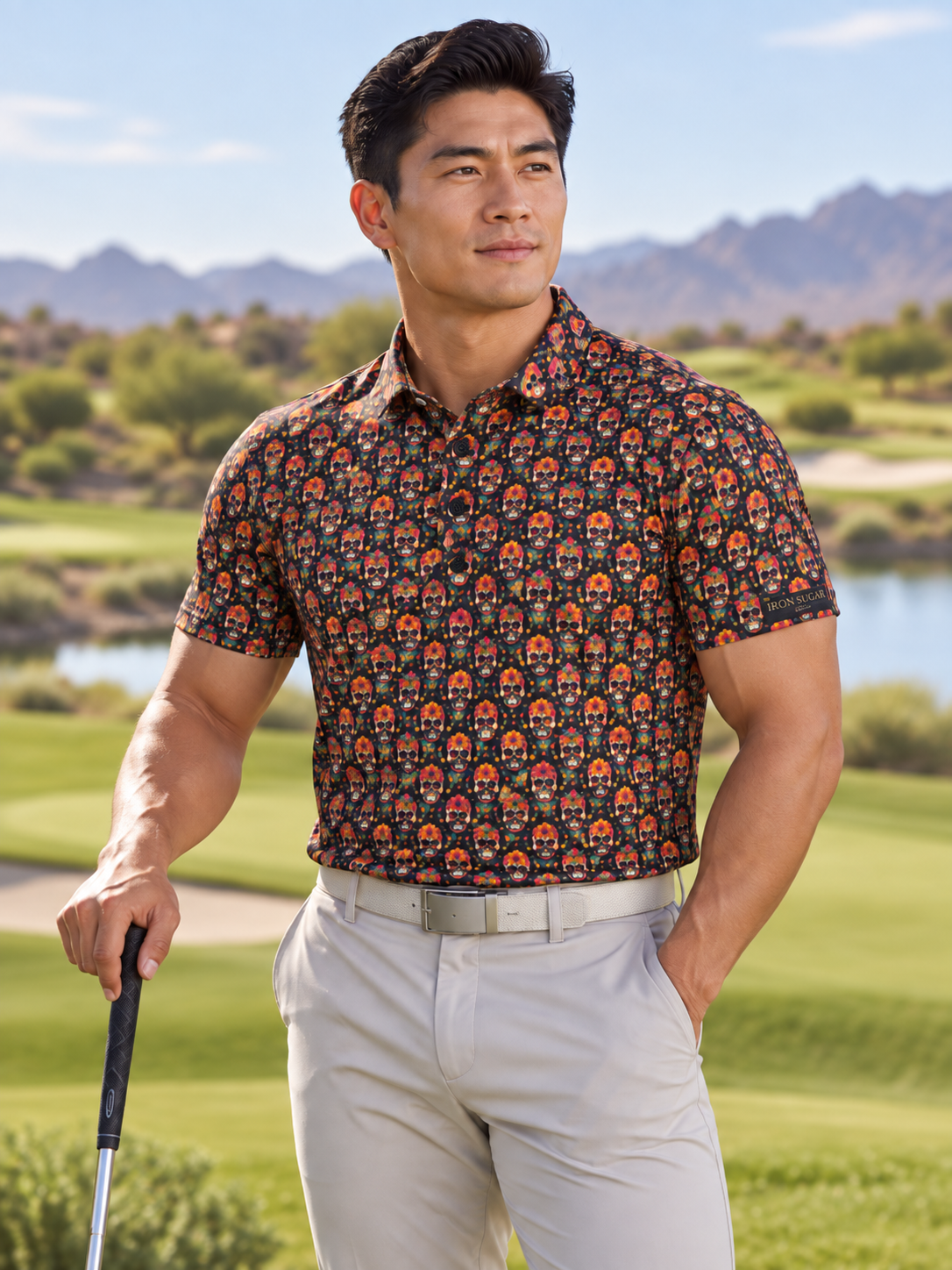 Day of the Dead Premium Golf Polo by Iron Sight Golf