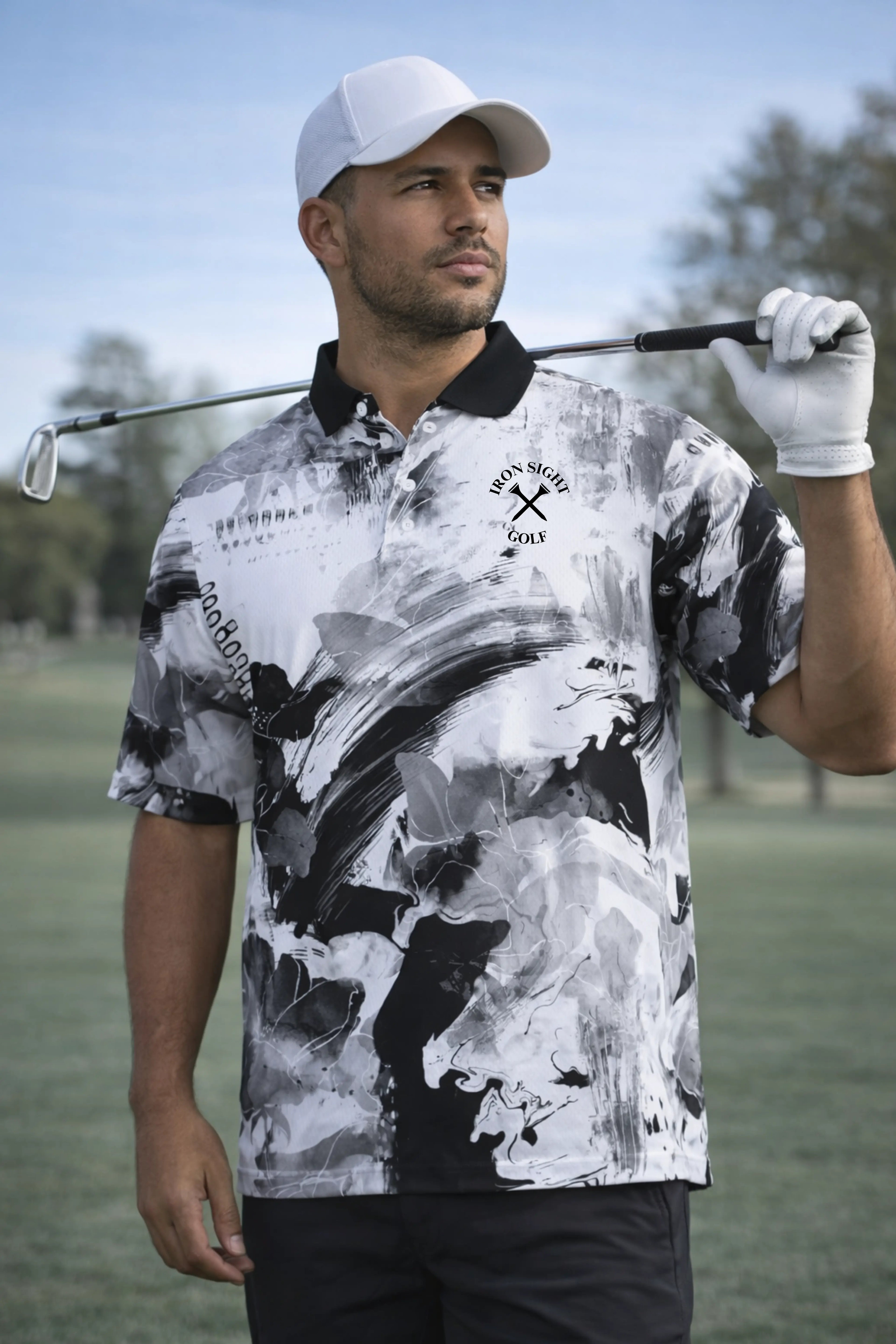 Iron Sight Stealth Line Performance Golf Polo Shirt catkissfish