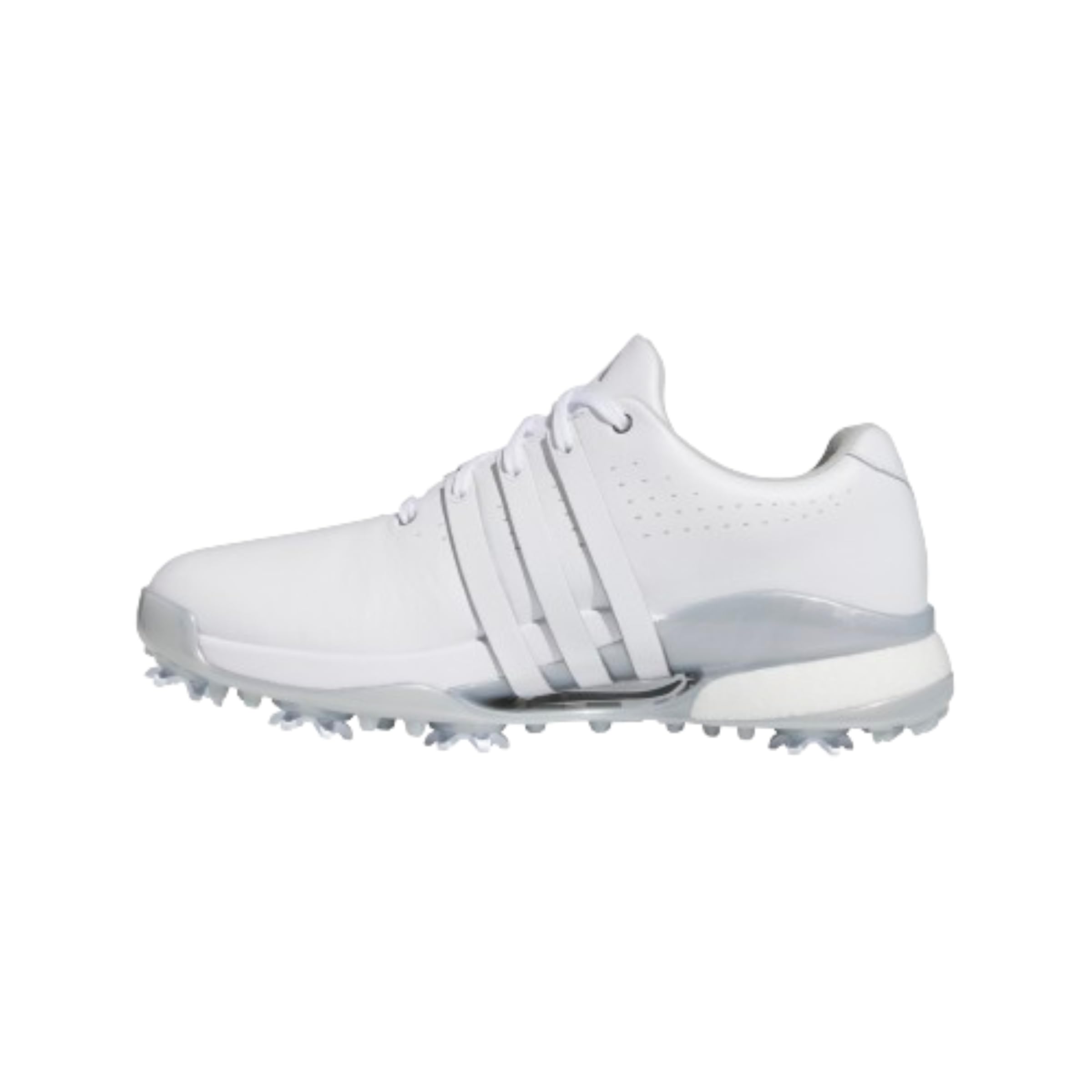 adidas Tour360 24 women’s golf shoes in Footwear White, Core Black and Silver Metallic