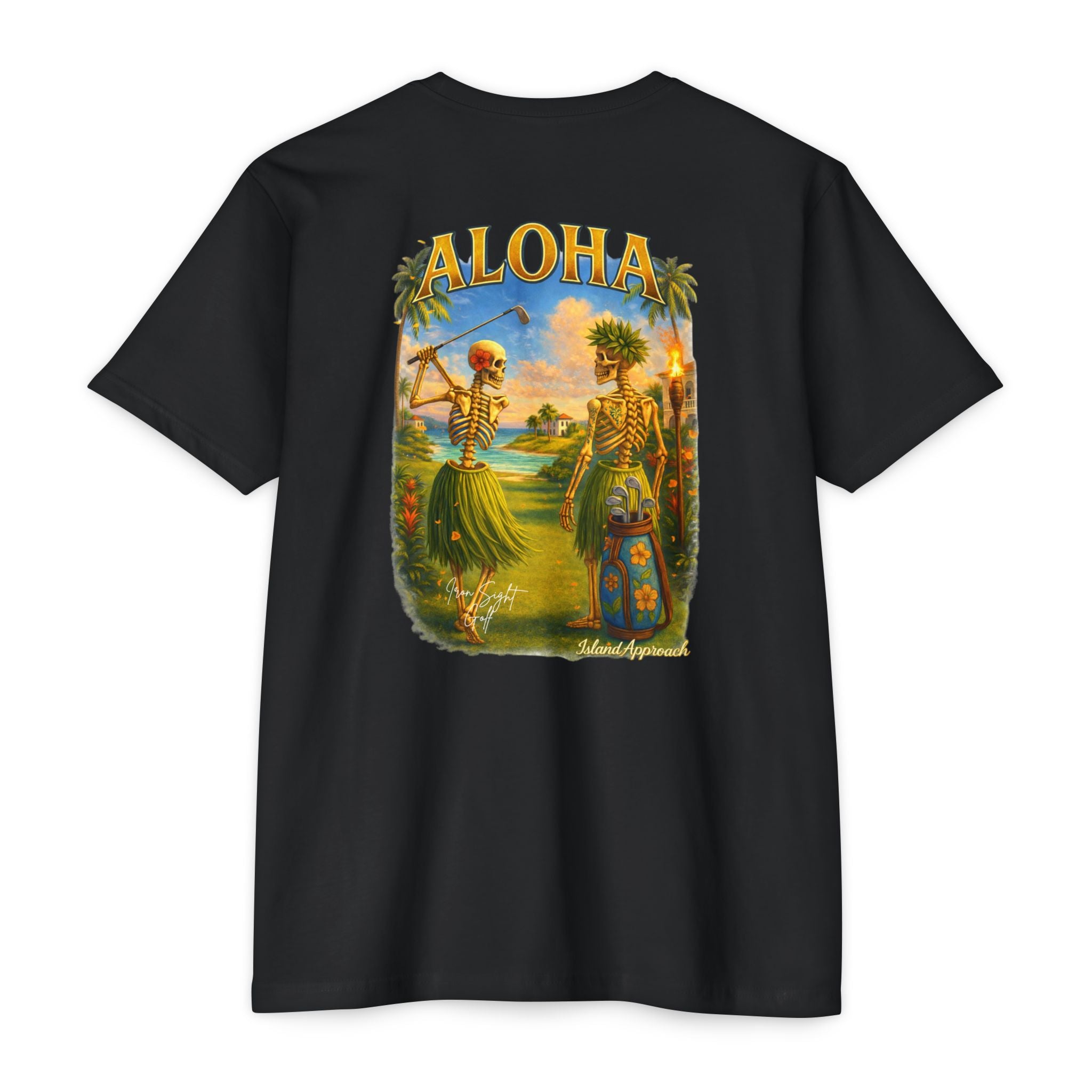 Aloha Island Skeleton Hawaiian Couple Golf T-Shirt - image 9