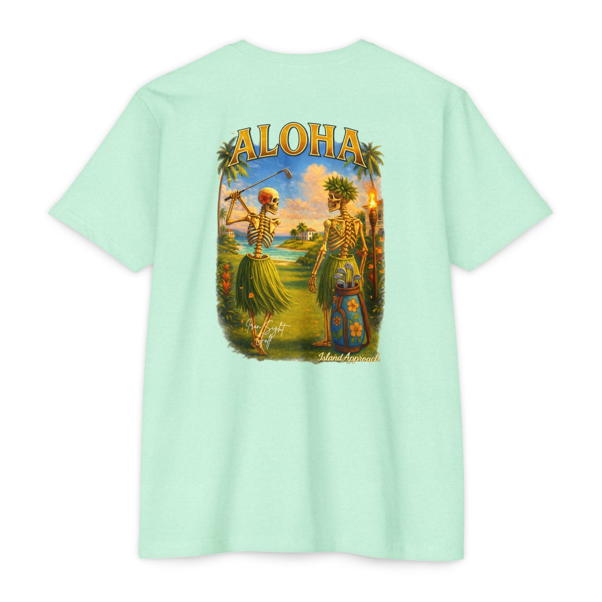 Aloha Island Skeleton Hawaiian Couple Golf T-Shirt - image 12