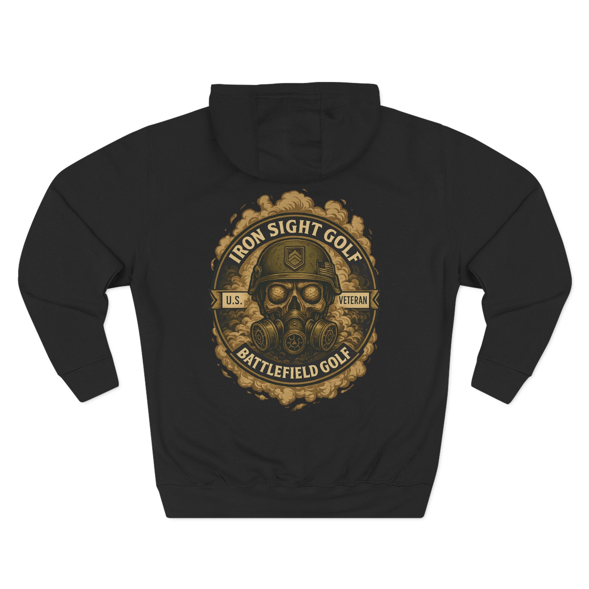 Battlefield Golf Hoodie with Skeleton Soldier and Gas Mask - image 1