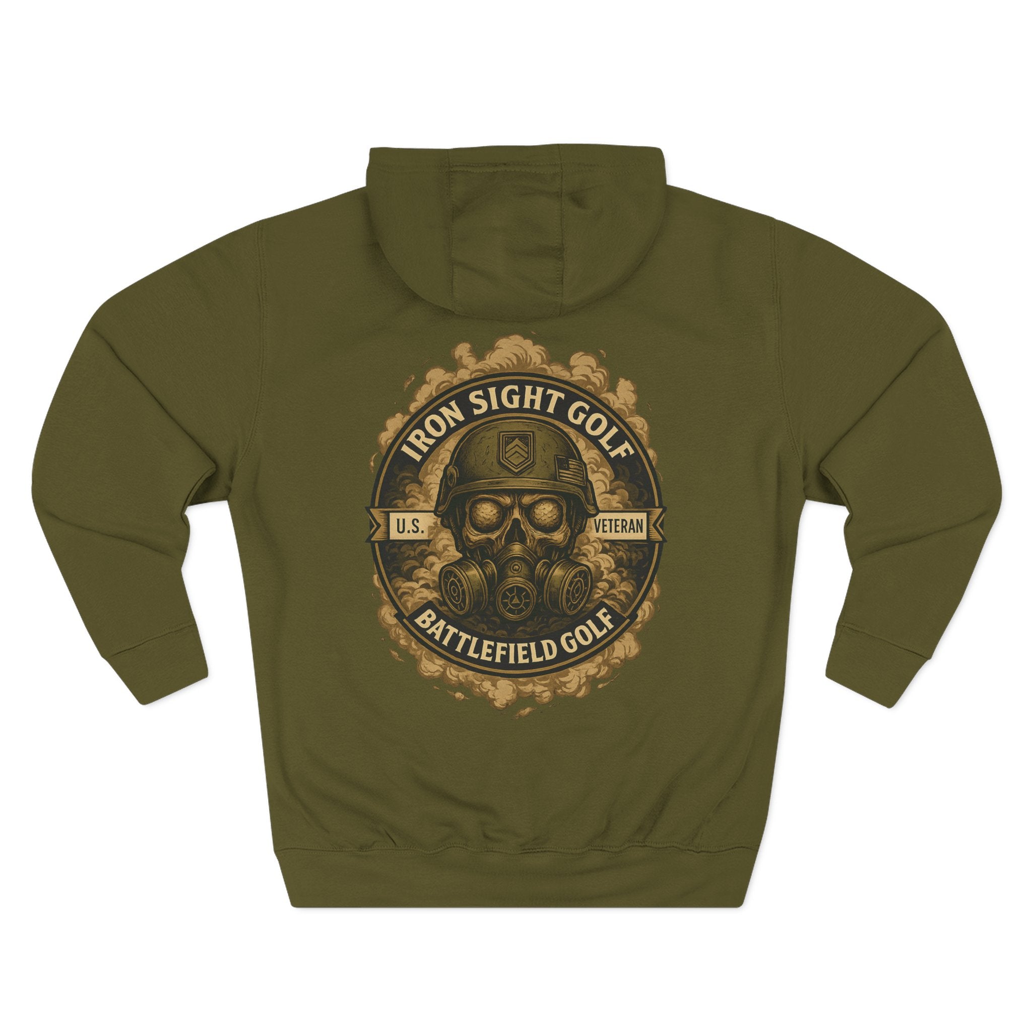 Battlefield Golf Hoodie with Skeleton Soldier and Gas Mask - image 6