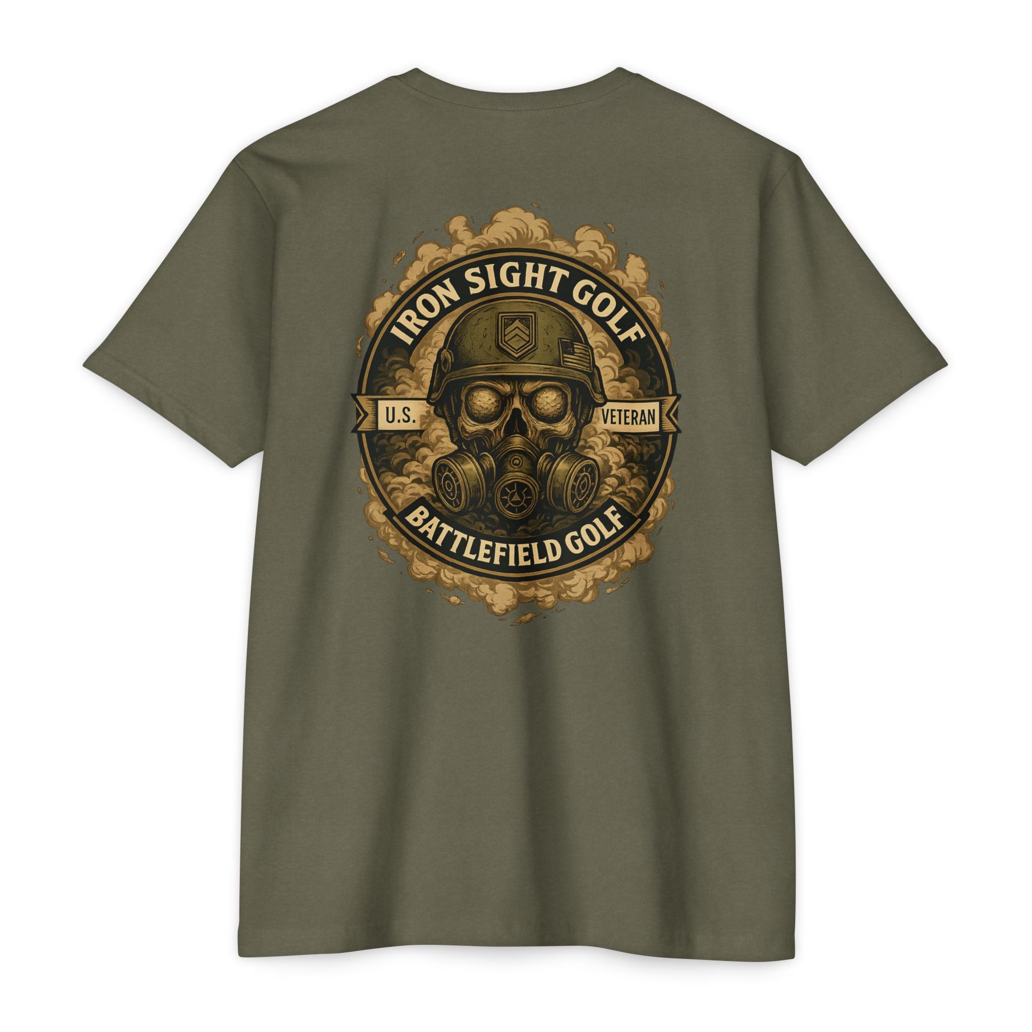 Battlefield Golf US Veteran T-Shirt with Skull Helmet and Golf Ball Eyes - image 4