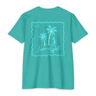 Beachfront Golf Club Stamp T-Shirt with Female Golfer Tropical Design - image 4
