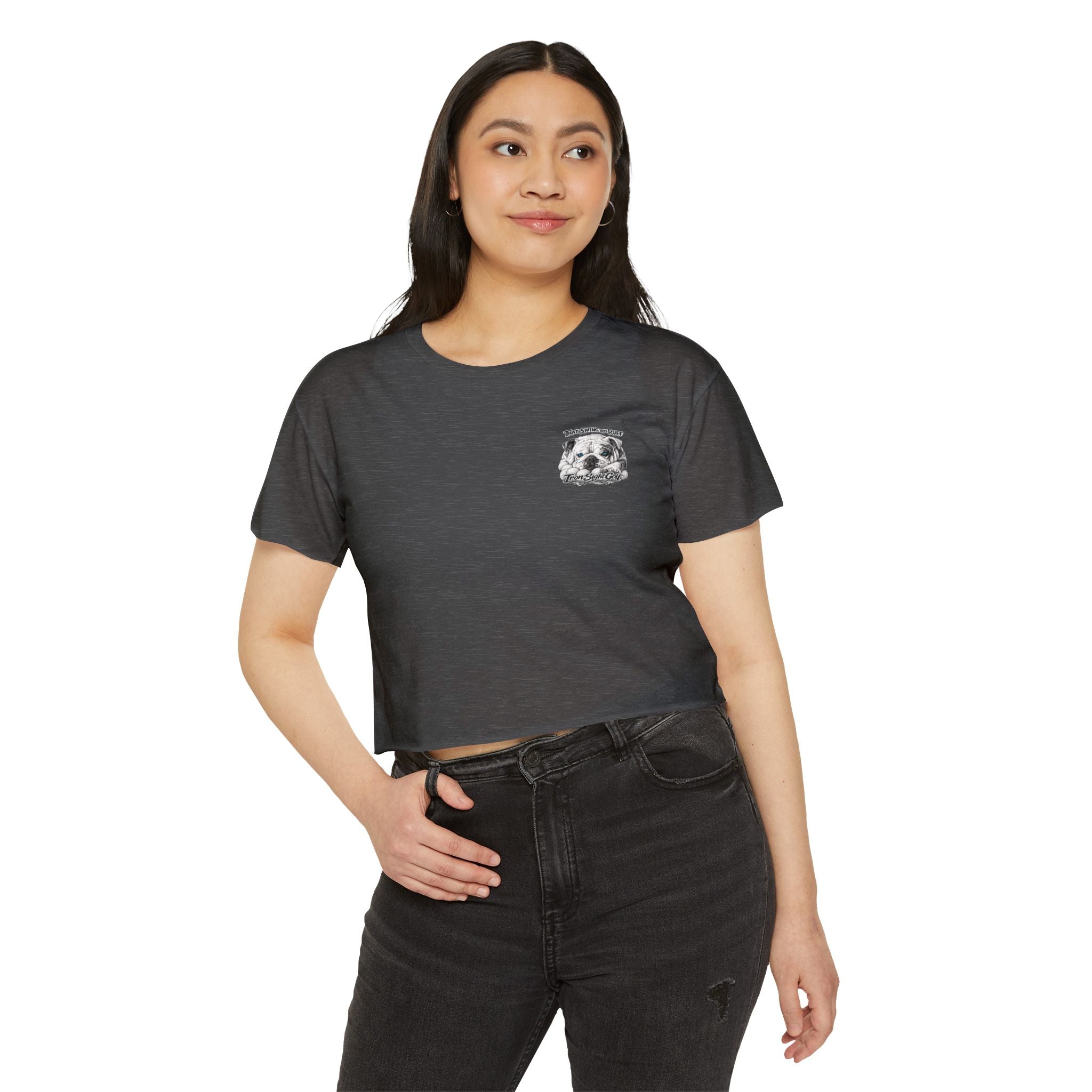 Bulldog Graphic Crop Top That Swing Was Ruff - image 39
