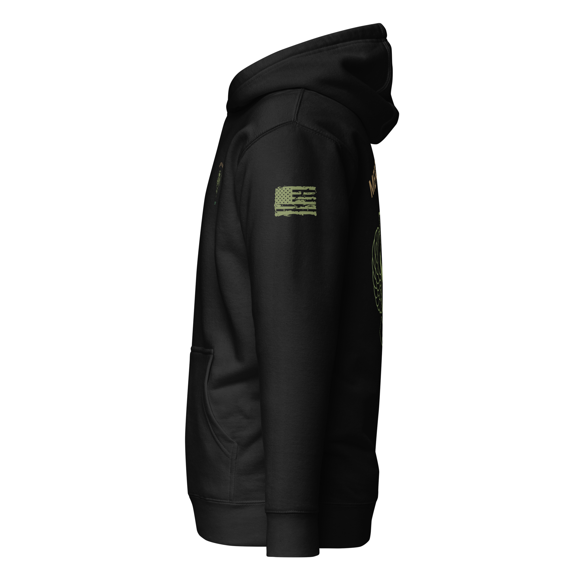 Merced SWAT Hoodie - Black with Green - Iron Sight Golf
