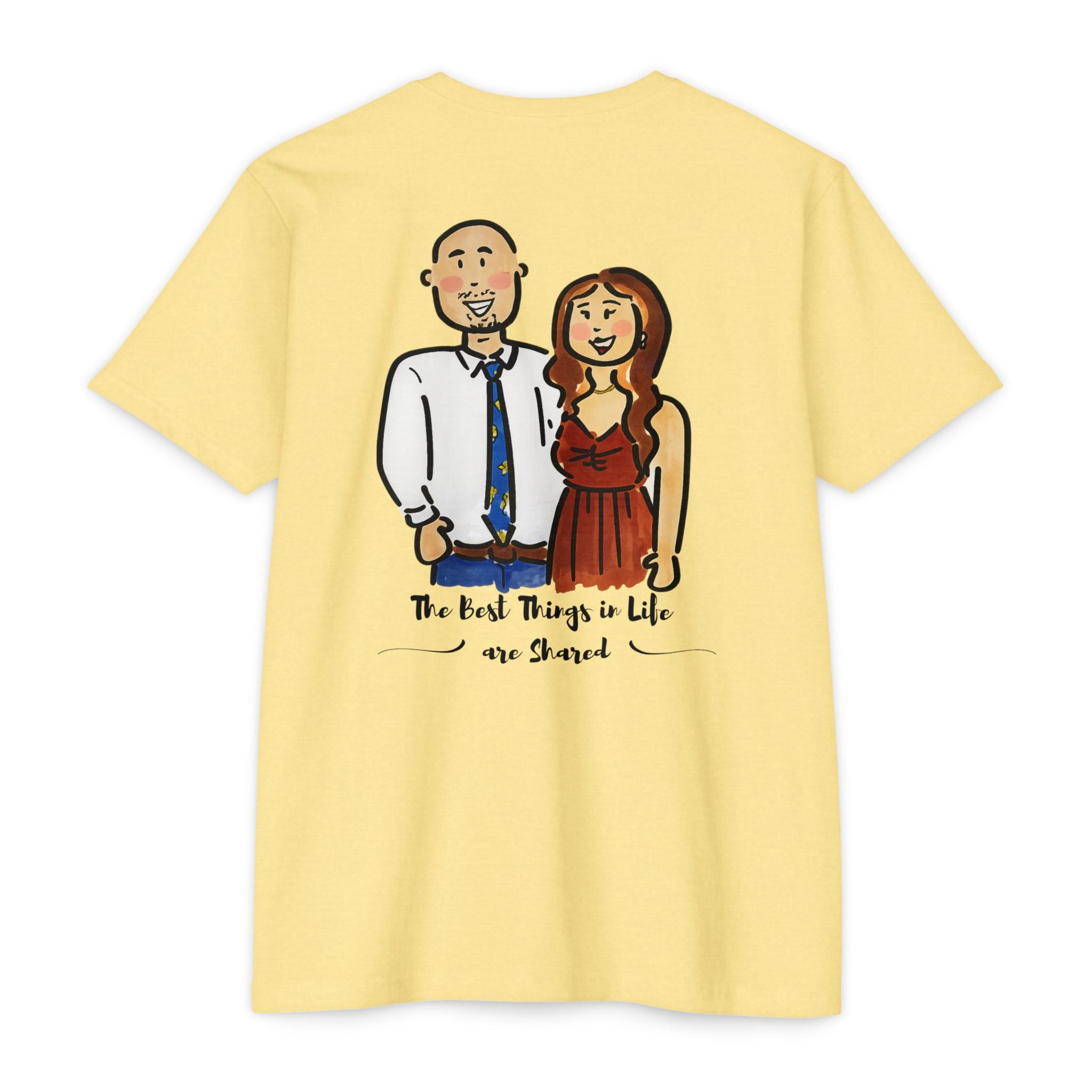 Couple Illustration T-Shirt The Best Things in Life Are Shared - image 1