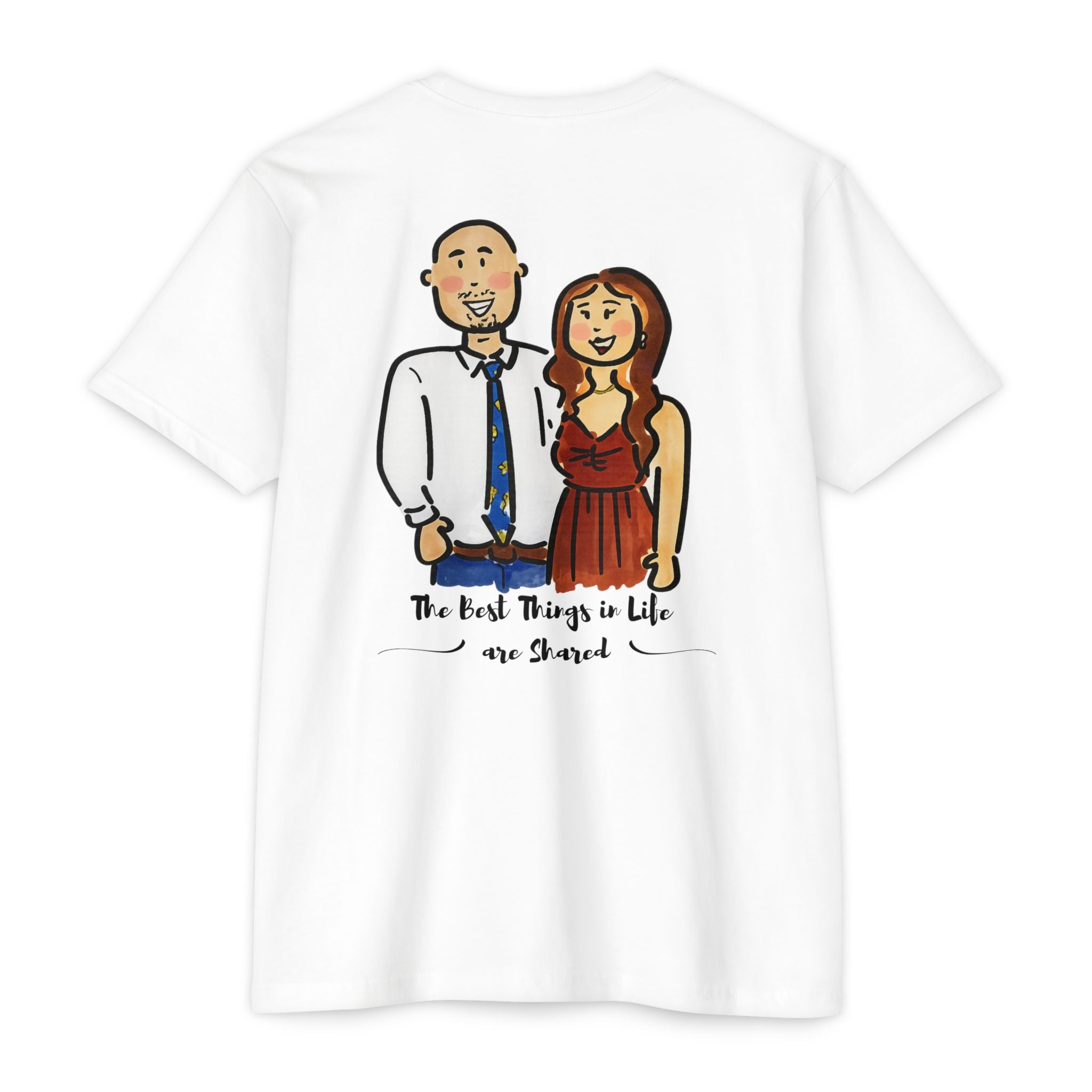 Couple Illustration T-Shirt The Best Things in Life Are Shared - image 4