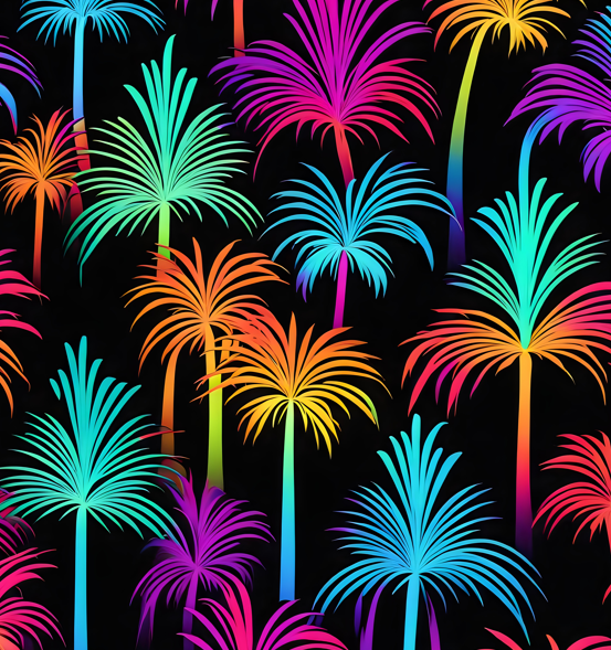 Tropical Neon pattern artwork for Iron Sight Golf premium golf polo