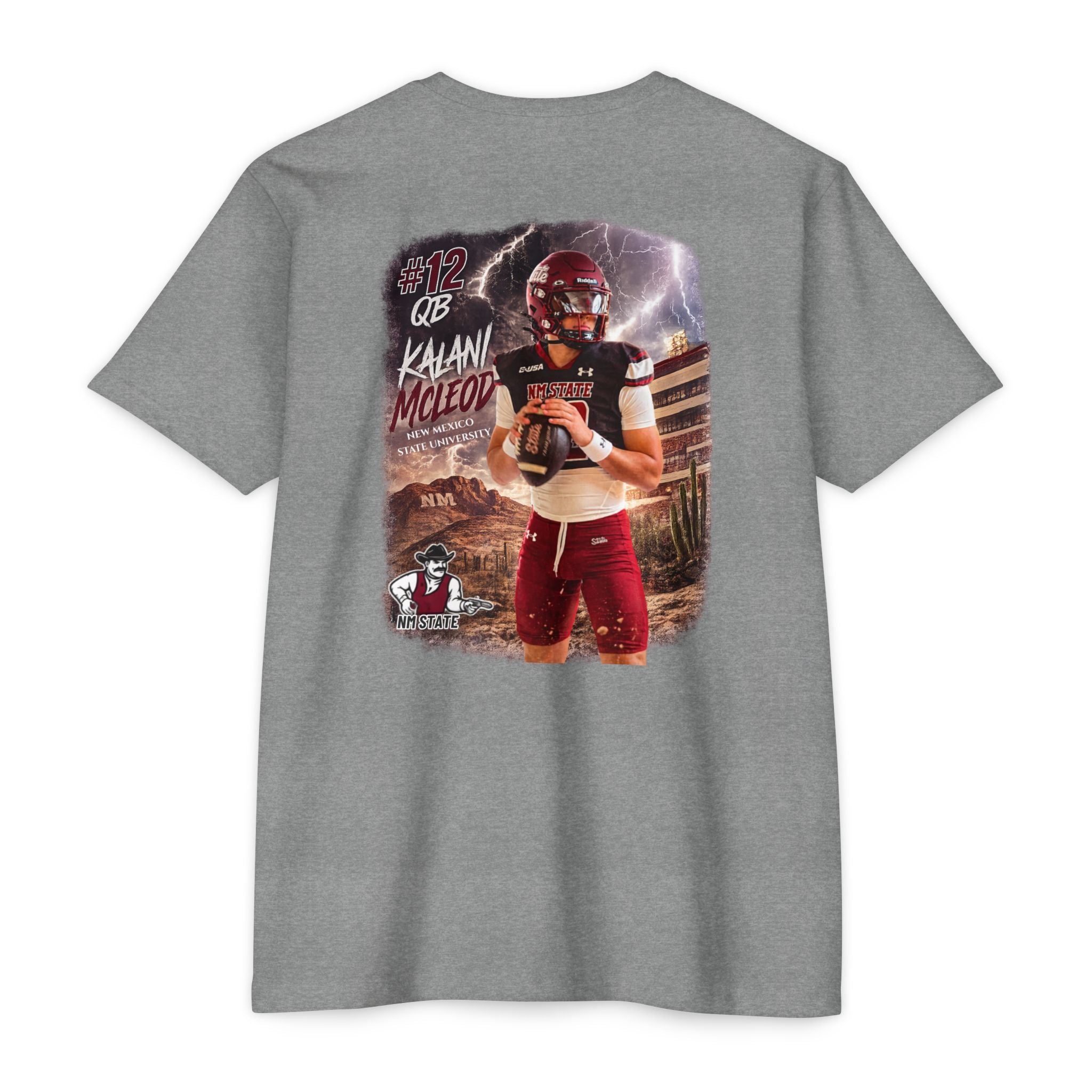 Kalani McLeod 12 Quarterback New Mexico State T-Shirt - image 9