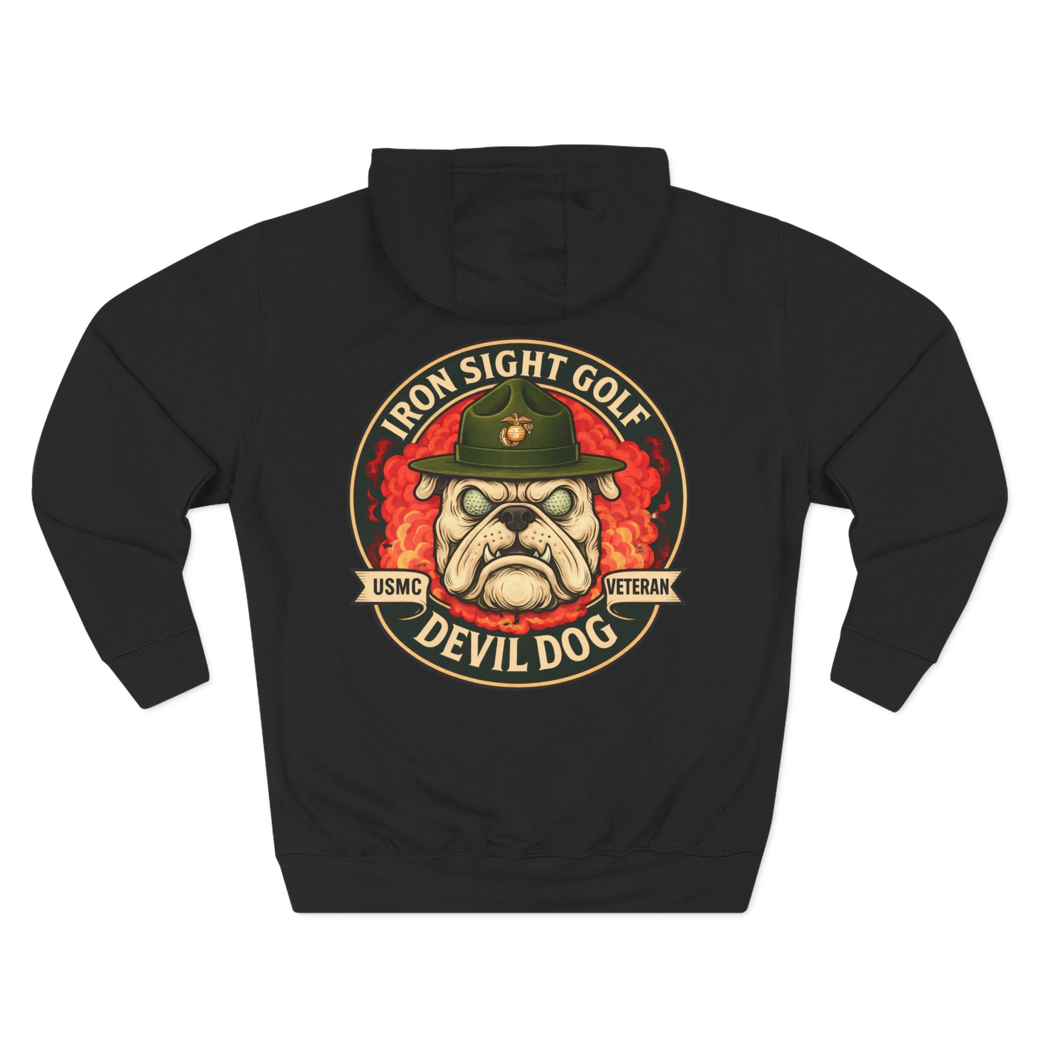 Marine Devil Dog USMC Bulldog Golf Hoodie - image 1