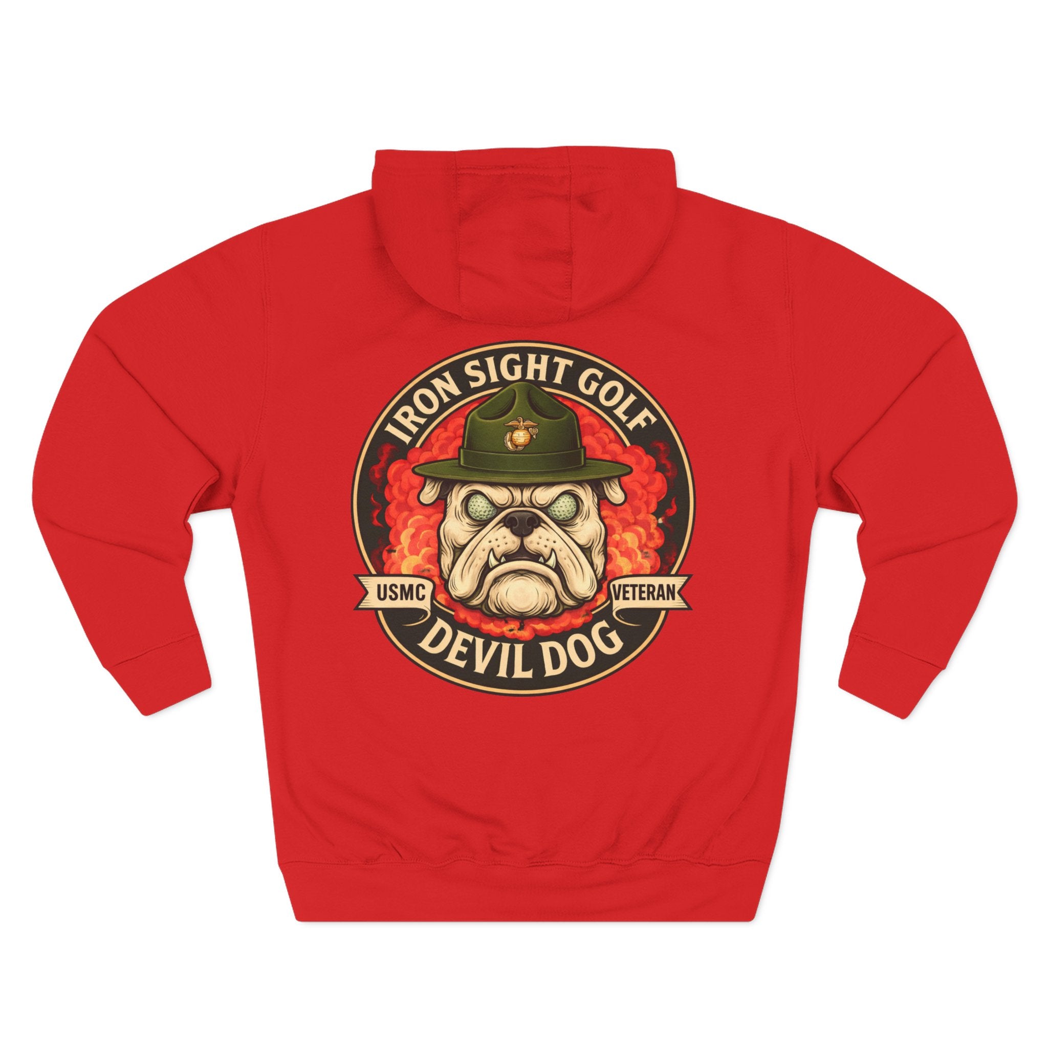 Marine Devil Dog USMC Bulldog Golf Hoodie - image 8