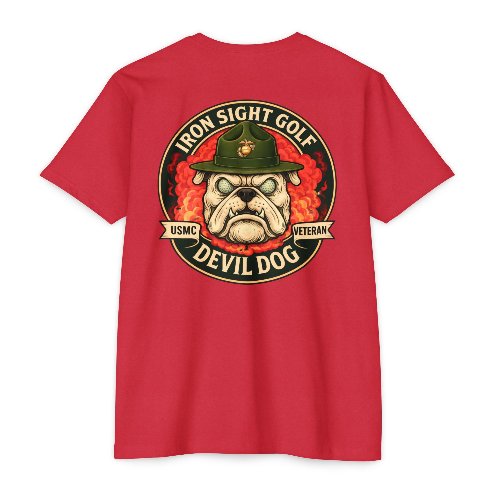 Marine Devil Dog Bulldog Drill Instructor Golf T-Shirt - image 6