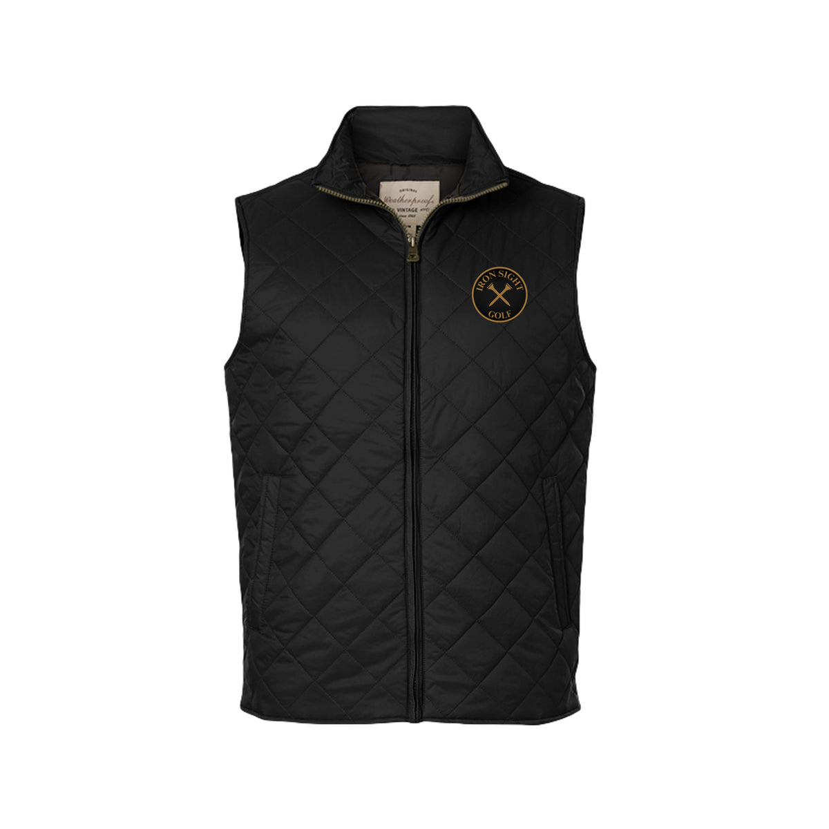 Iron Sight Puffer Vest in Black – front view