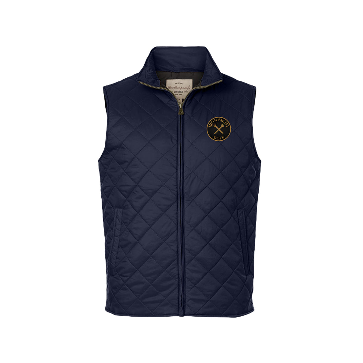 Iron Sight Puffer Vest in Navy – front view