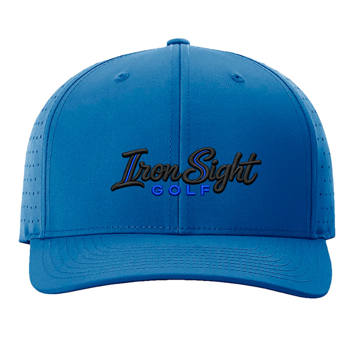 ISG Script Richardson 632 snapback golf hat in Royal – front view