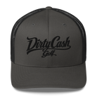 Dirty Cash Golf embroidered snapback hat with black script by Iron Sight Golf