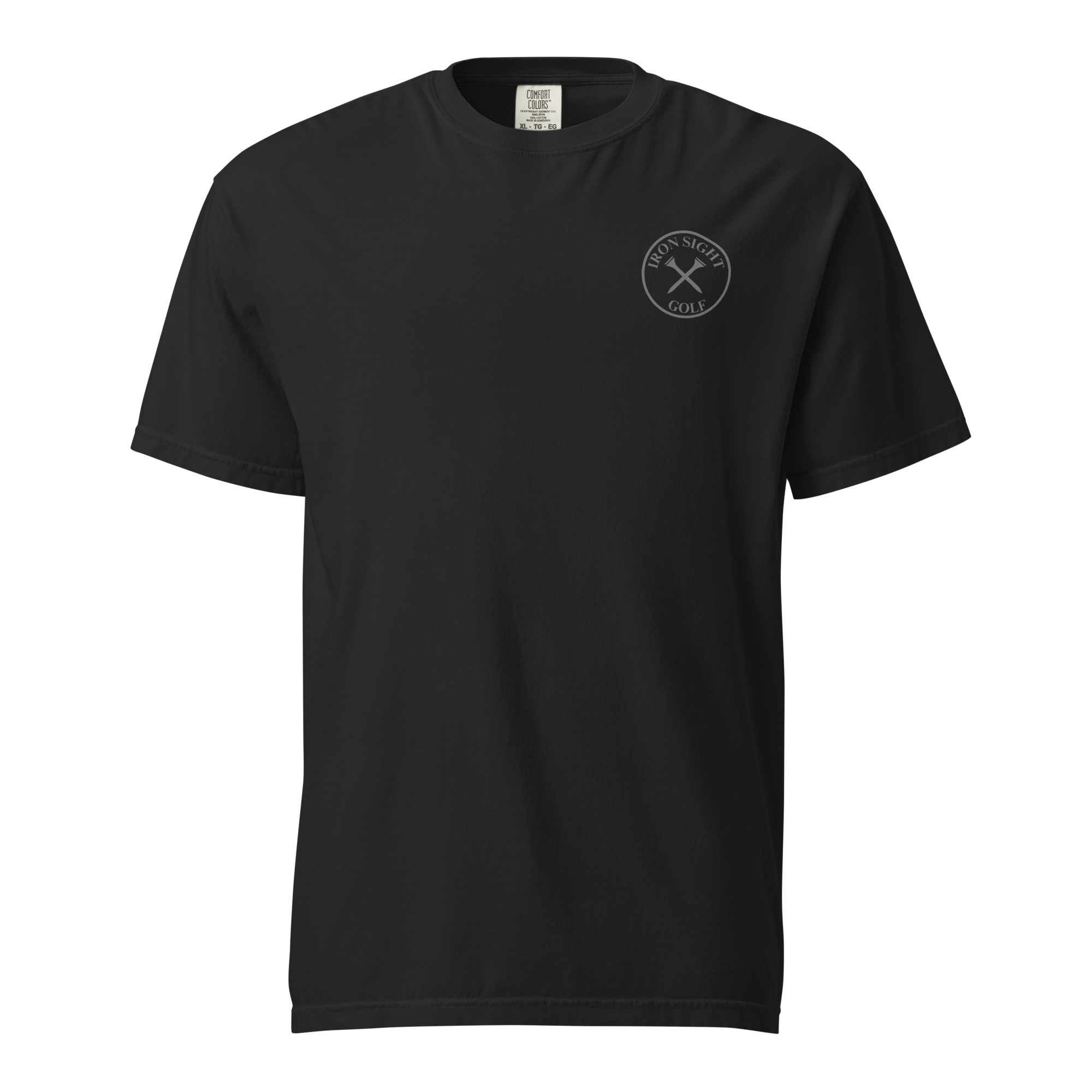 Iron Sight Golf Barrel Logo Cotton Tee - Premium Comfort Iron Sight Golf Tee - Iron Sight Golf