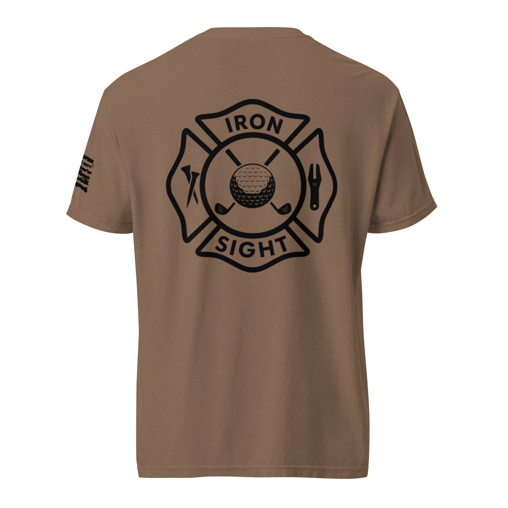 Firefighter T-shirt - Cotton Tee with Bold Firefighter Logo - Iron Sight Golf
