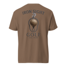 Iron Sight Golf Barrel Logo Cotton Tee - Premium Comfort Iron Sight Golf Tee - Iron Sight Golf