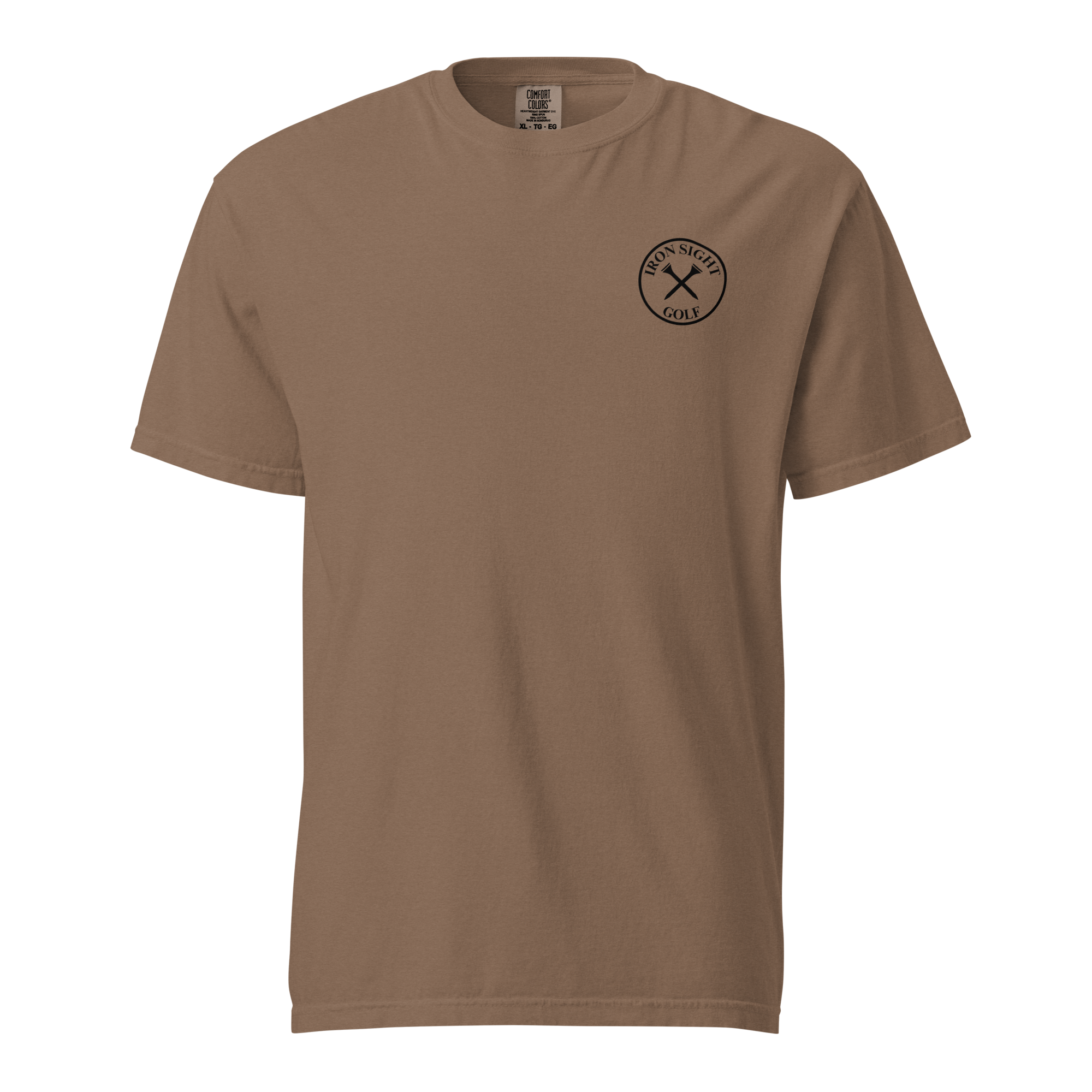 Iron Sight Golf Barrel Logo Cotton Tee - Premium Comfort Iron Sight Golf Tee - Iron Sight Golf