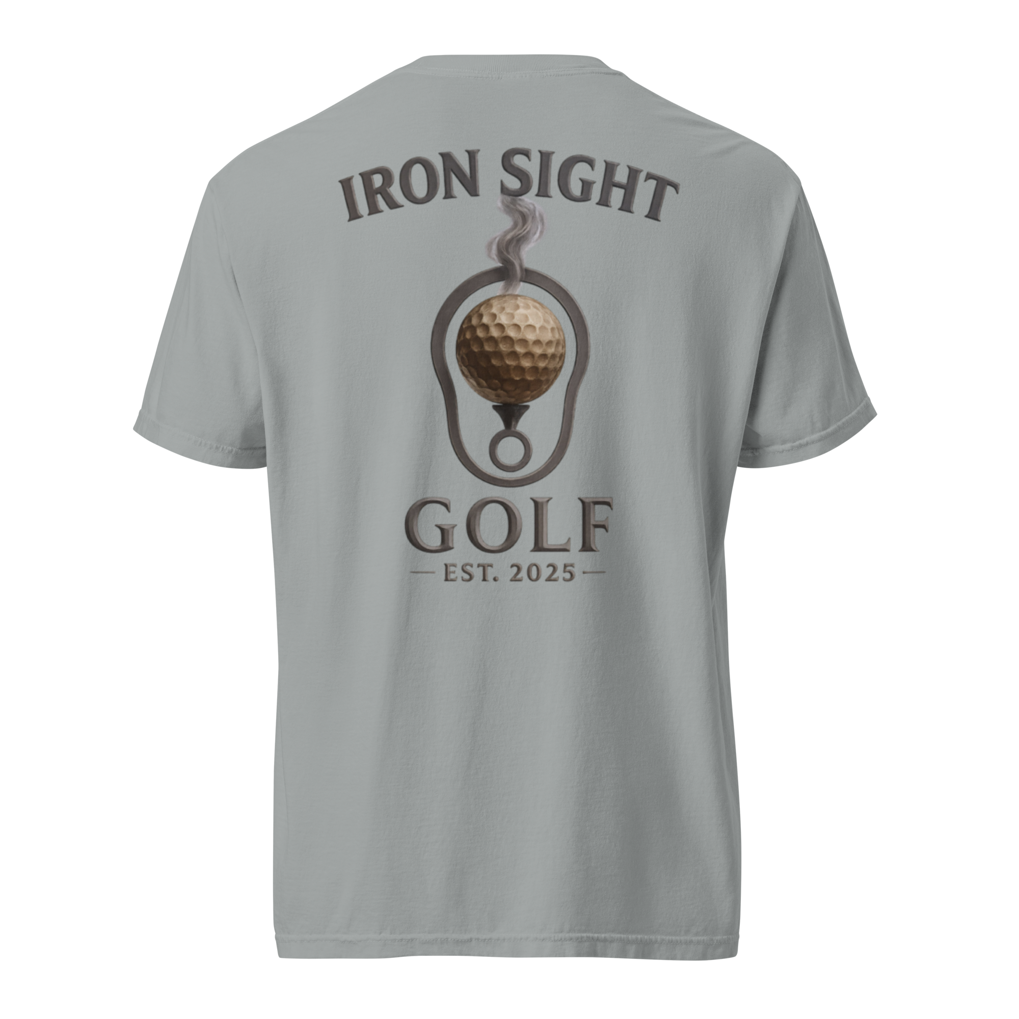 Iron Sight Golf Barrel Logo Cotton Tee - Premium Comfort Iron Sight Golf Tee - Iron Sight Golf