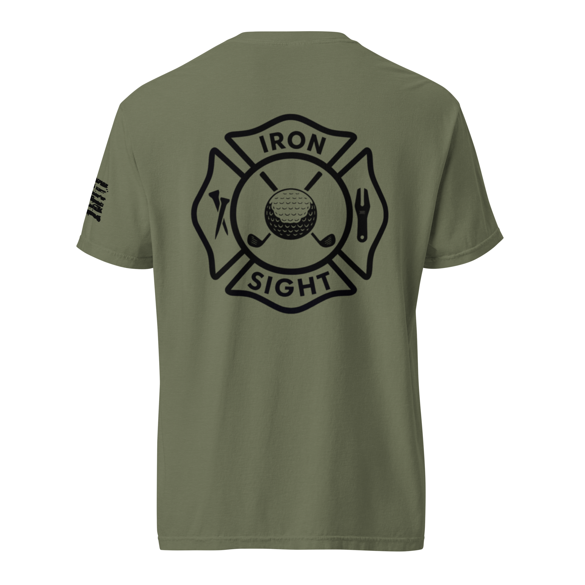Firefighter T-shirt - Cotton Tee with Bold Firefighter Logo - Iron Sight Golf
