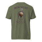 Iron Sight Golf Barrel Logo Cotton Tee - Premium Comfort Iron Sight Golf Tee - Iron Sight Golf