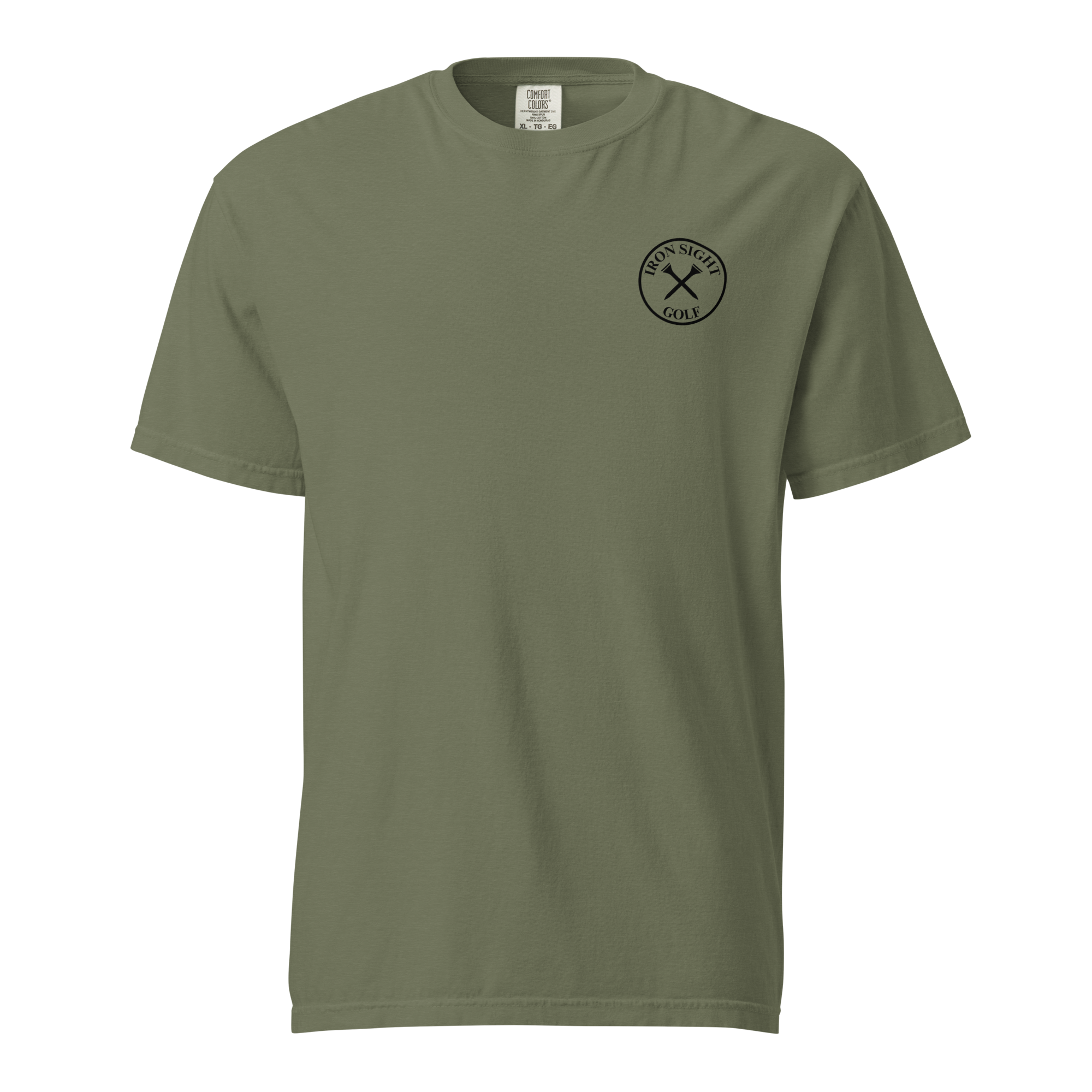 Iron Sight Golf Barrel Logo Cotton Tee - Premium Comfort Iron Sight Golf Tee - Iron Sight Golf