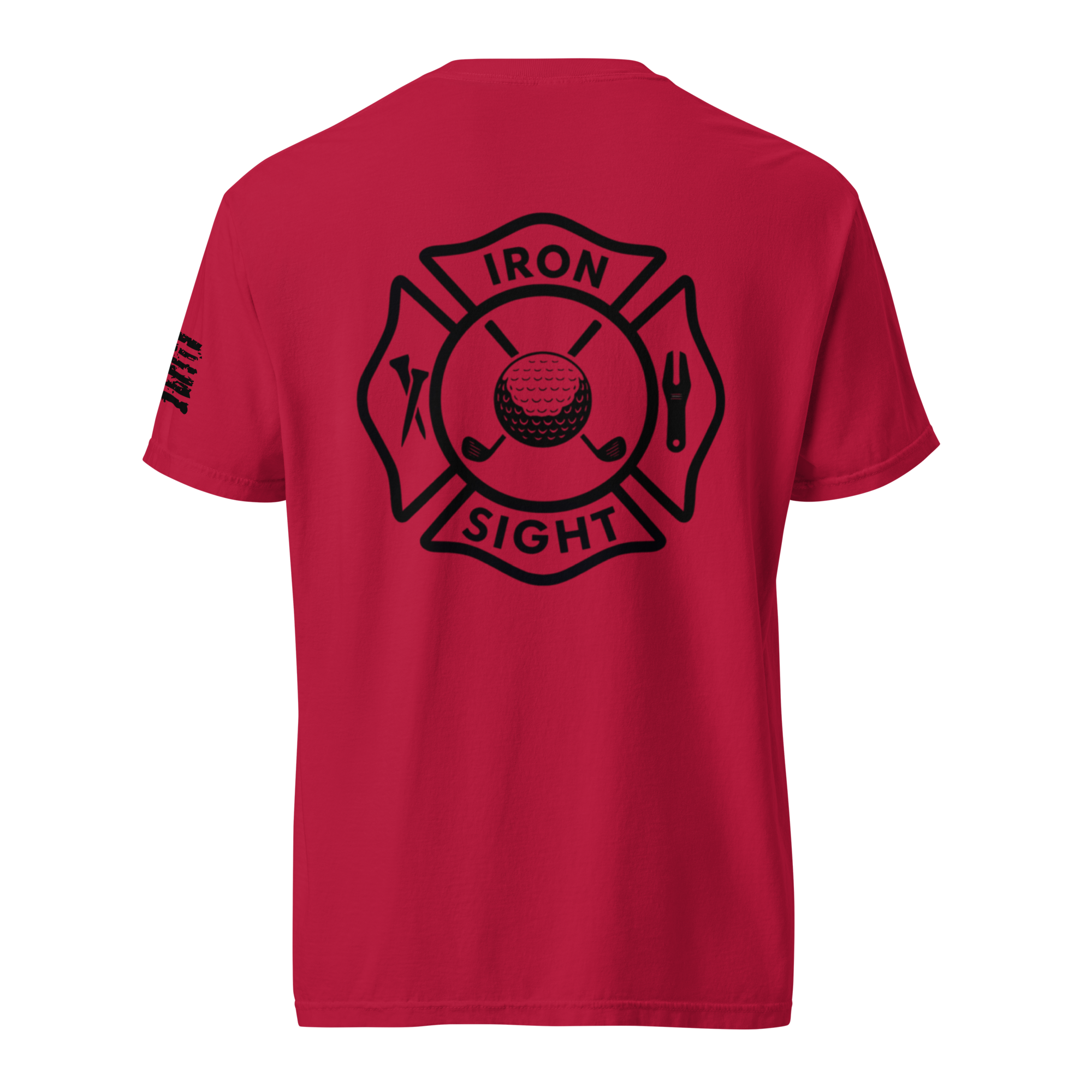 Firefighter T-shirt - Cotton Tee with Bold Firefighter Logo - Iron Sight Golf