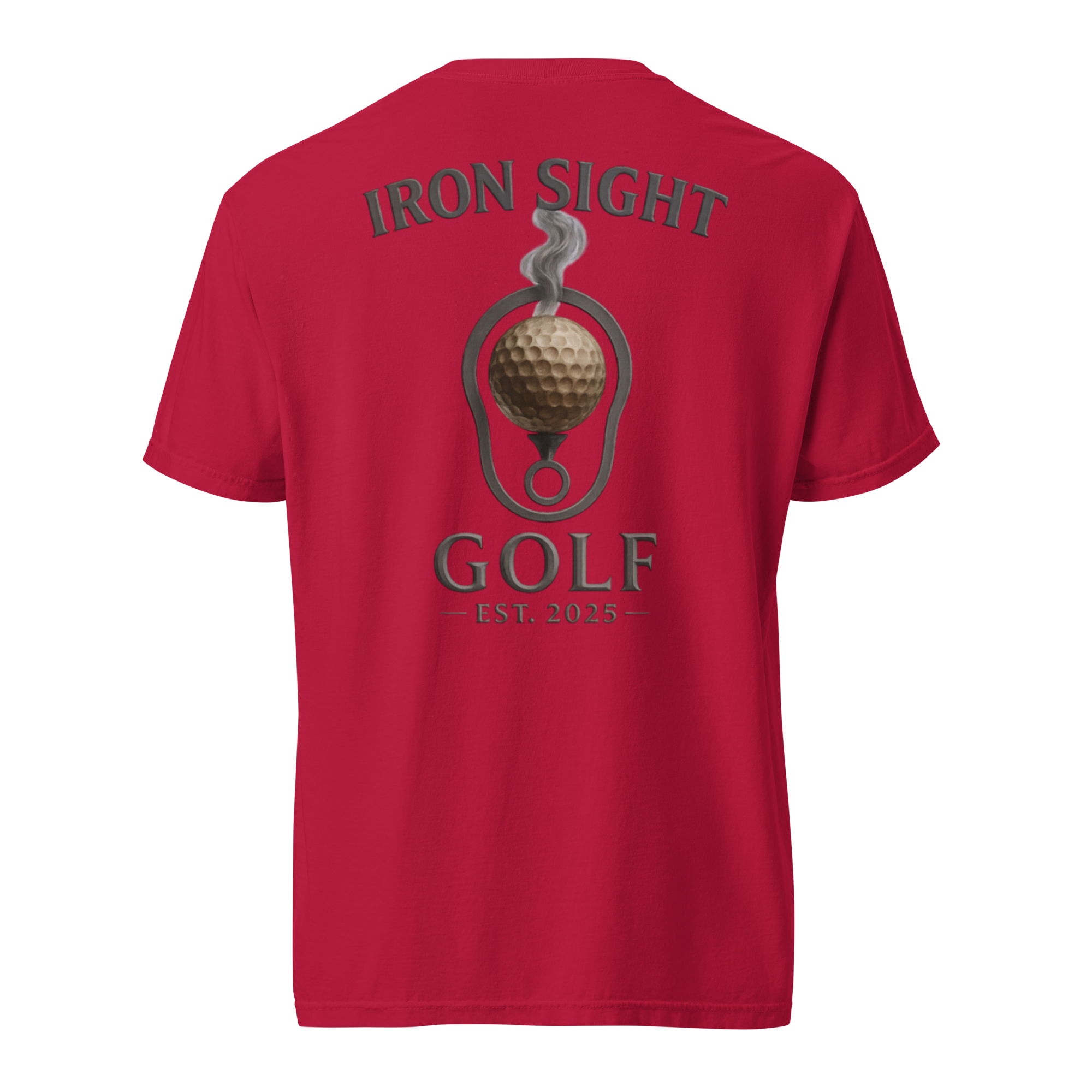Iron Sight Golf Barrel Logo Cotton Tee - Premium Comfort Iron Sight Golf Tee - Iron Sight Golf