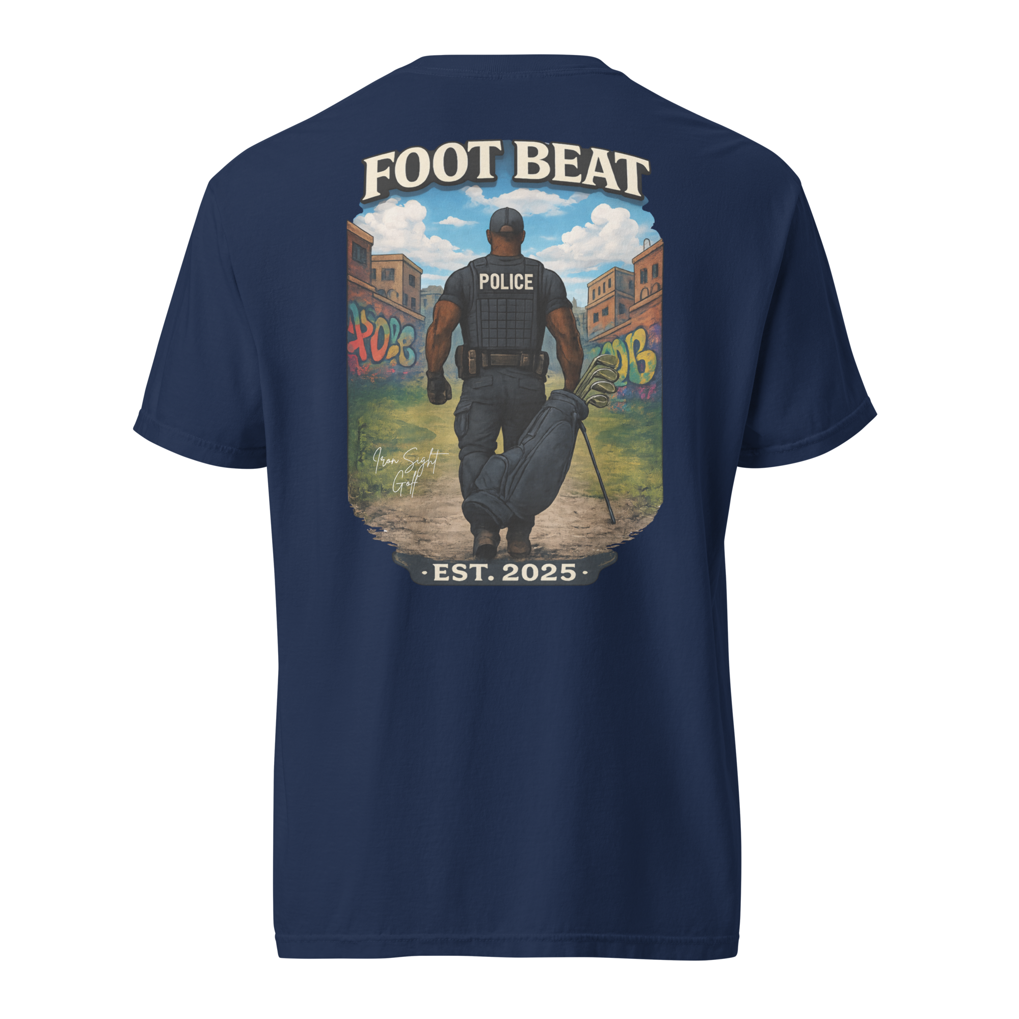 Police Officer Foot beat Cotton Tee - Iron Sight Golf