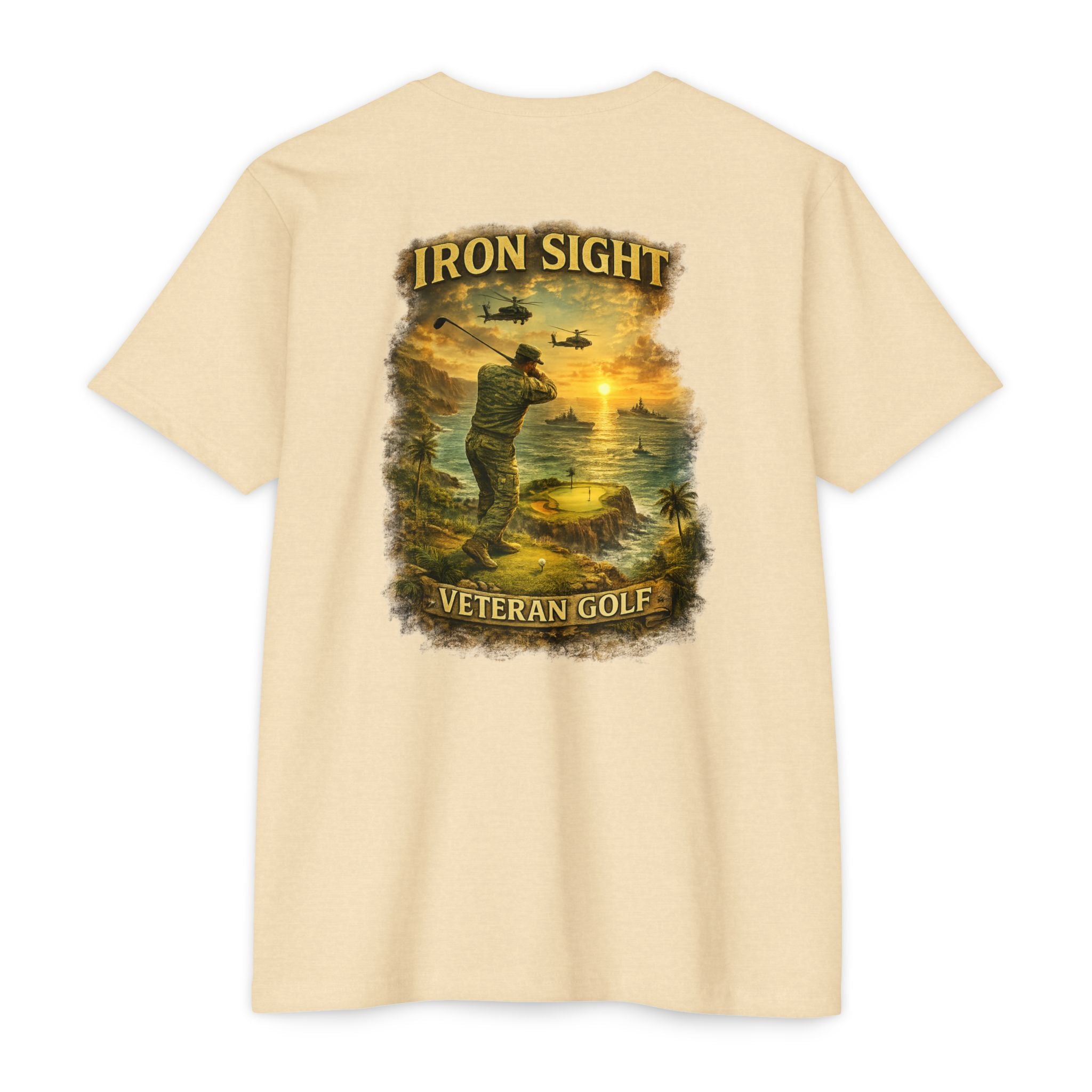 Veteran Golf Cliff Shot Military T-Shirt - image 2