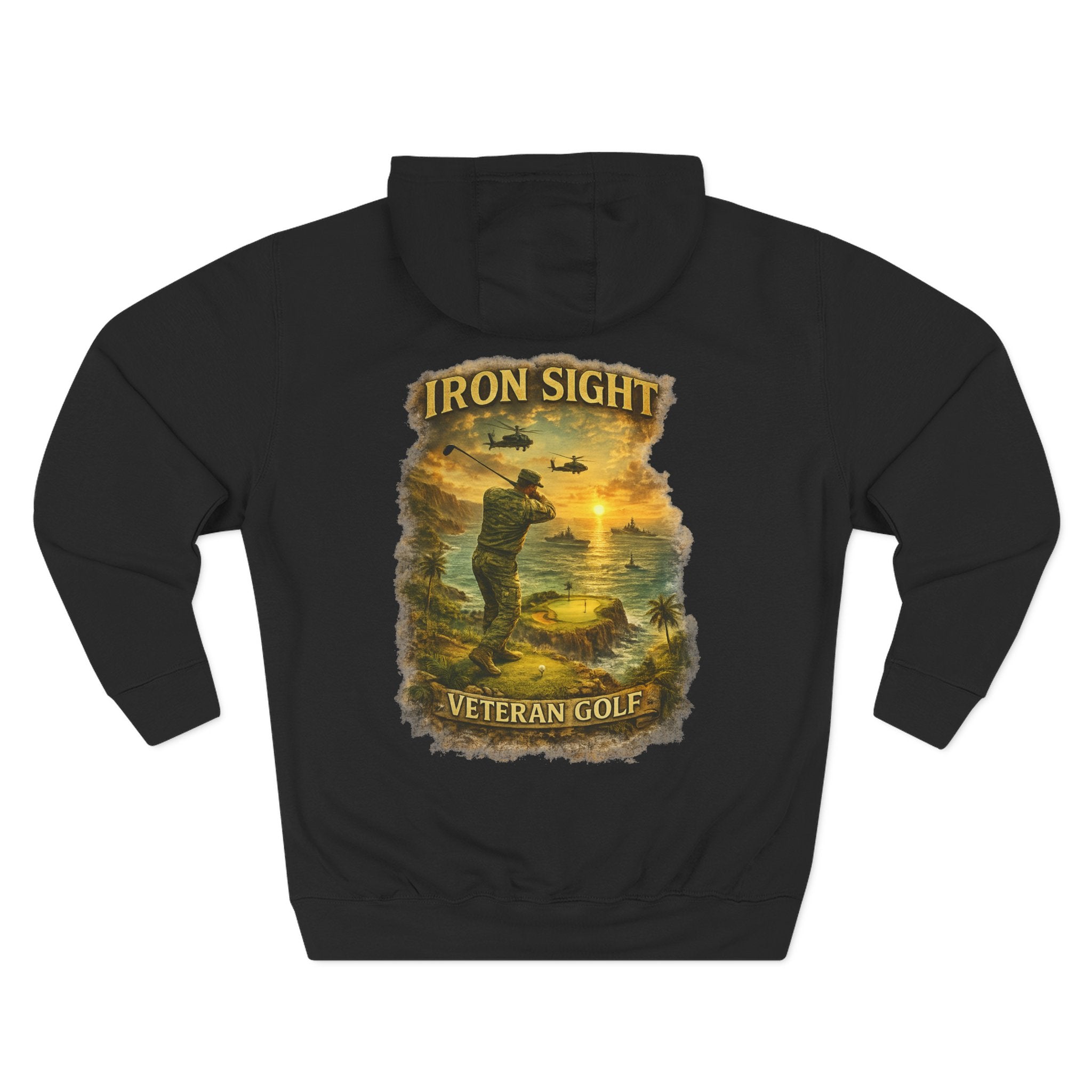 Veteran Golf Cliff Shot Military Hoodie - image 1